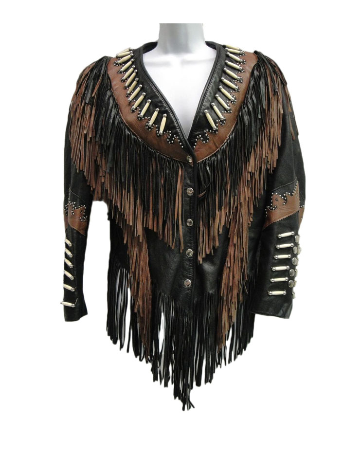 Western Wear Leather Motorcycle Jacket Native American Fringe Coat Western Wear Leather Motorcycle Jacket Native American Fringe Coat